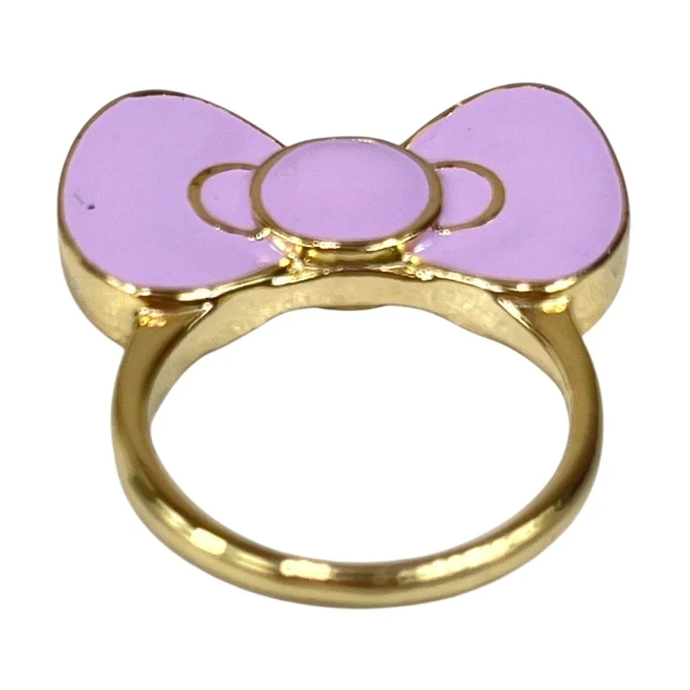 Hello Kitty Inspired‎ Custom Purple Bow Enamel Kawaii Ring Size 5.5